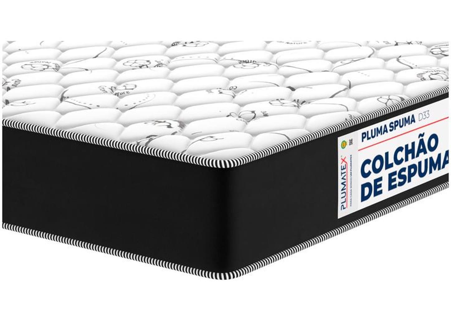 Colchão Solteiro Plumatex de Espuma D33 15x78x188cm Plumaspuma