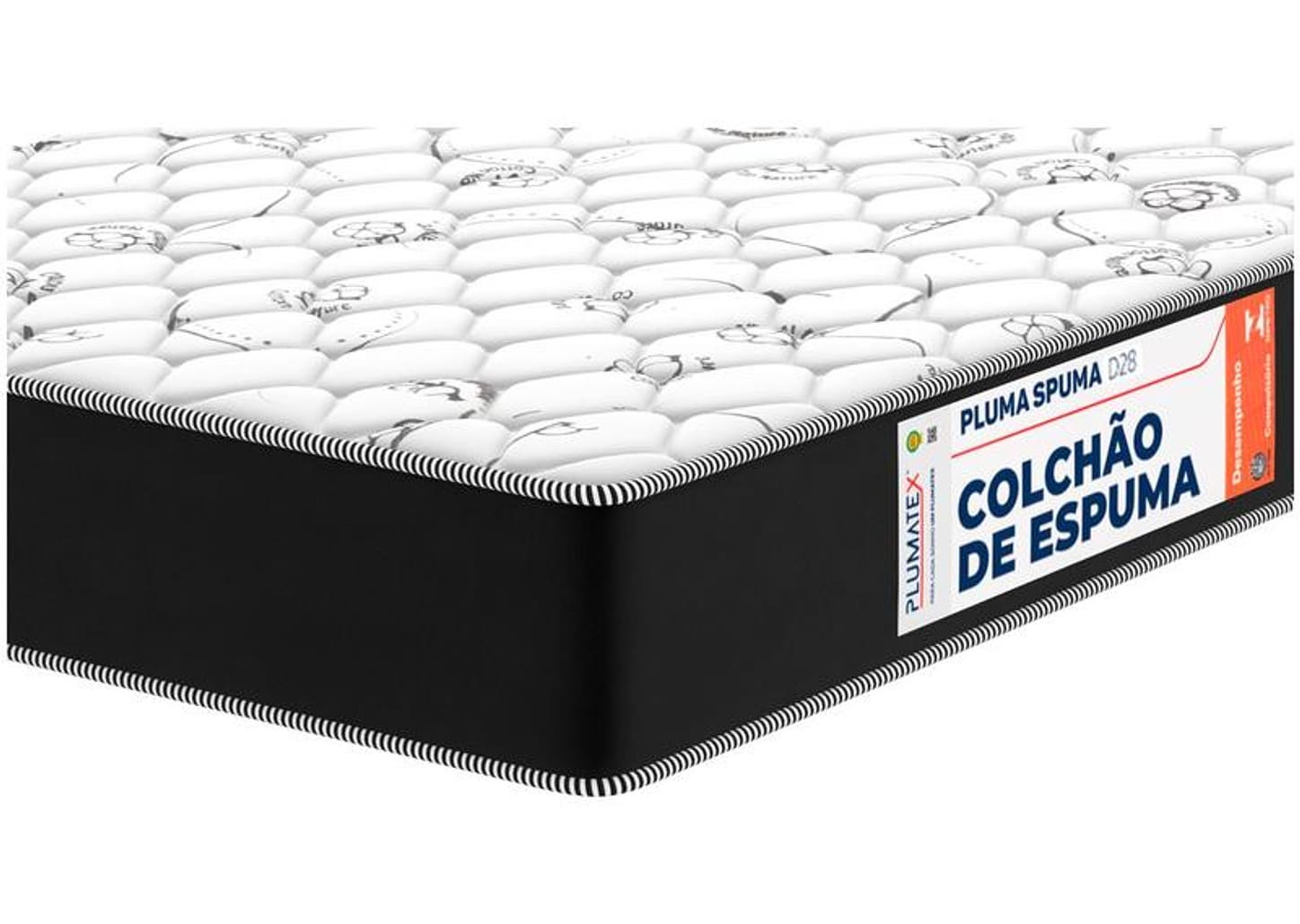 Colchão Solteiro Plumatex de Espuma D28 14x78x188cm Plumaspuma