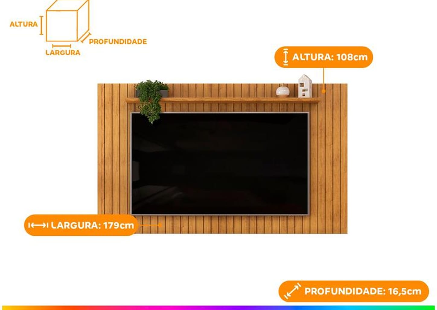 Painel para TV até 65" DJ Móveis Lume