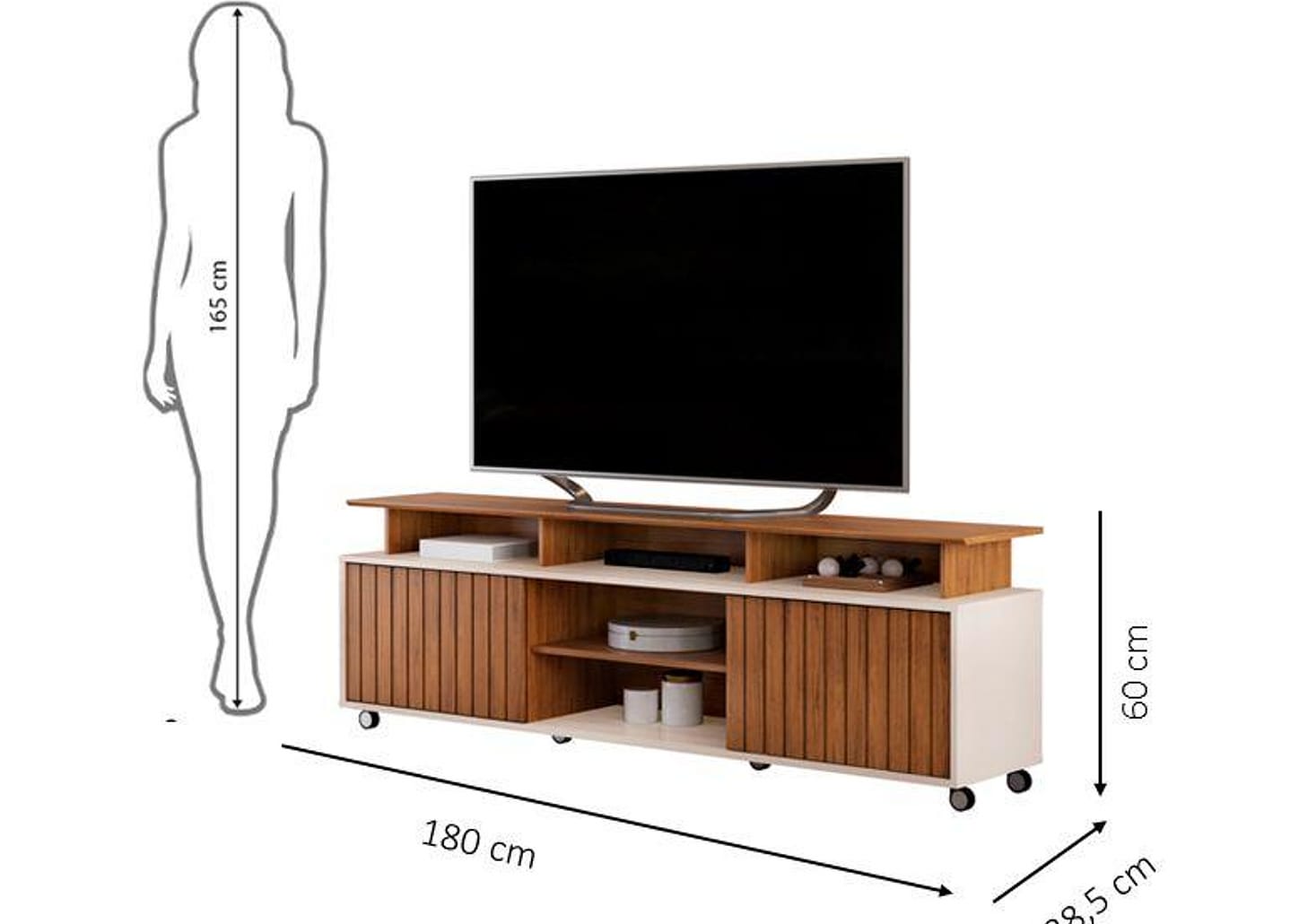 Rack para TV até 70" 2 Portas DJ Móveis Olimpic