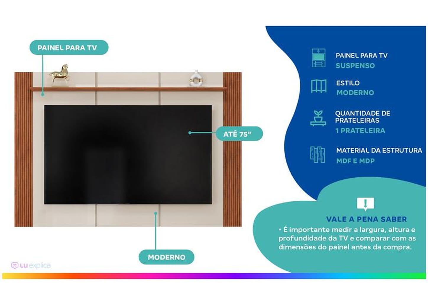 Painel para TV até 75" DJ Móveis Helo