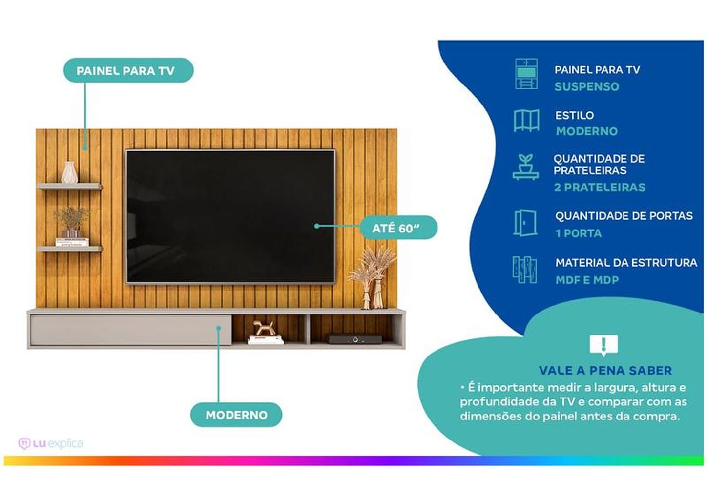 Painel para TV até 60" DJ Móveis Friz
