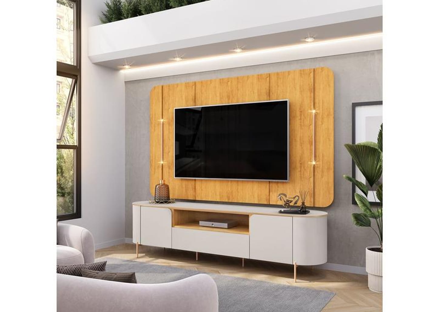 Rack para TV até 75" 1 Gaveta 2 Portas DJ Móveis Areta