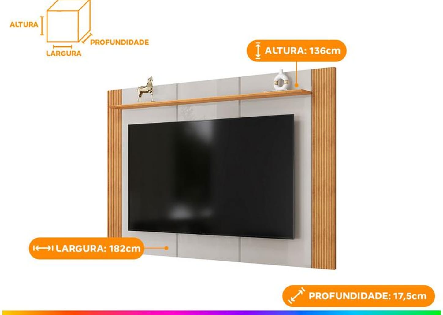 Painel para TV até 75" DJ Móveis Helo