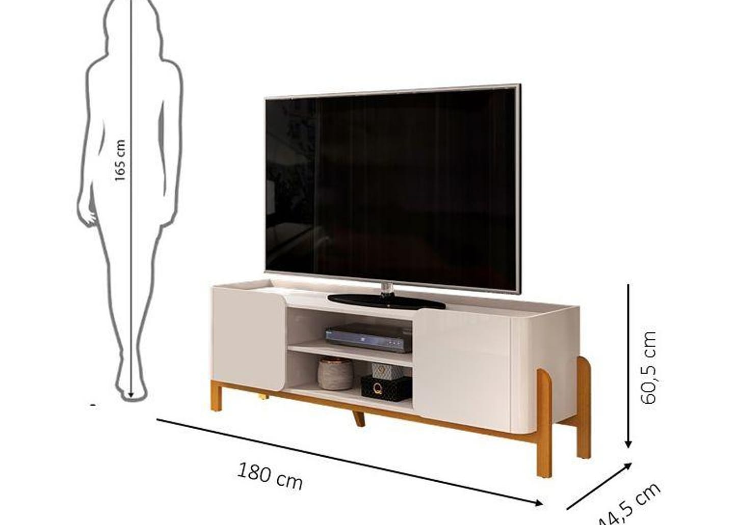 Rack para TV até 65" 2 Portas DJ Móveis Cher