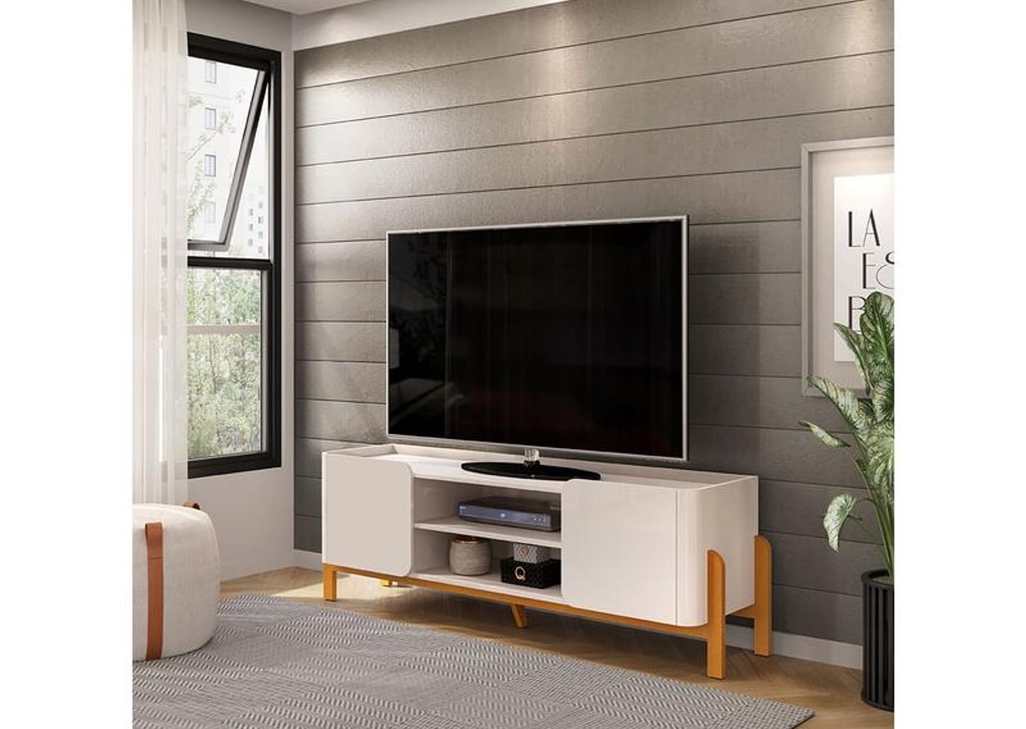 Rack para TV até 65" 2 Portas DJ Móveis Cher