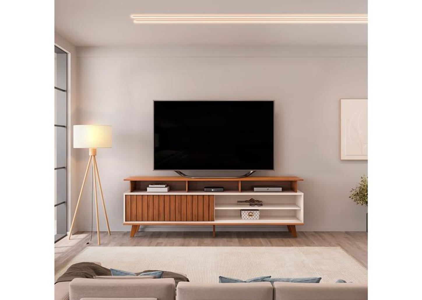 Rack para TV até 70" 1 Porta DJ Móveis Flow