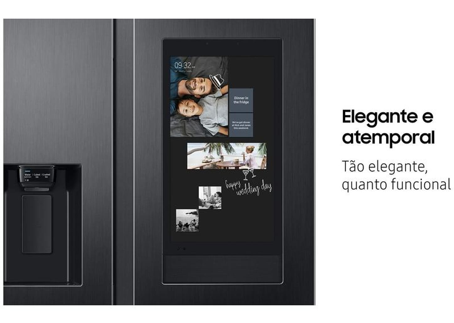 Geladeira/Refrigerador Samsung Smart Side by Side Black Inox 585L Family Hub RS58T5561