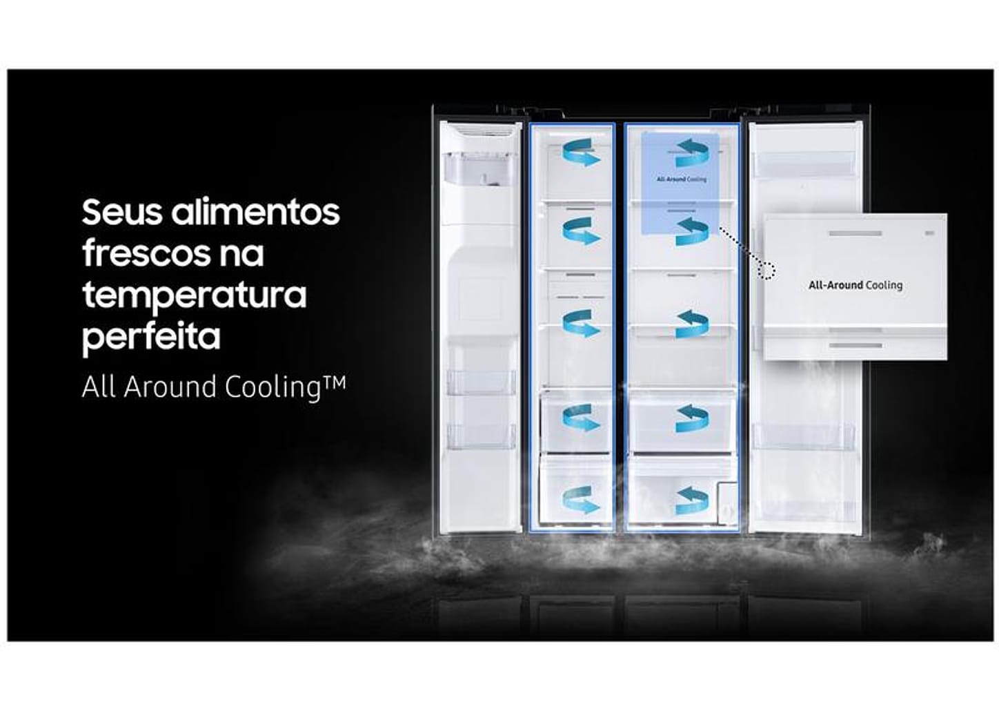 Geladeira/Refrigerador Samsung Smart Side by Side Black Inox 585L Family Hub RS58T5561