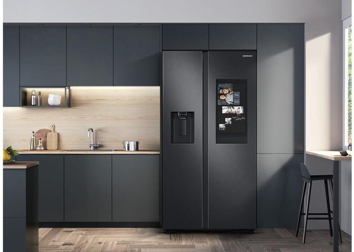 Geladeira/Refrigerador Samsung Smart Side by Side Black Inox 585L Family Hub RS58T5561