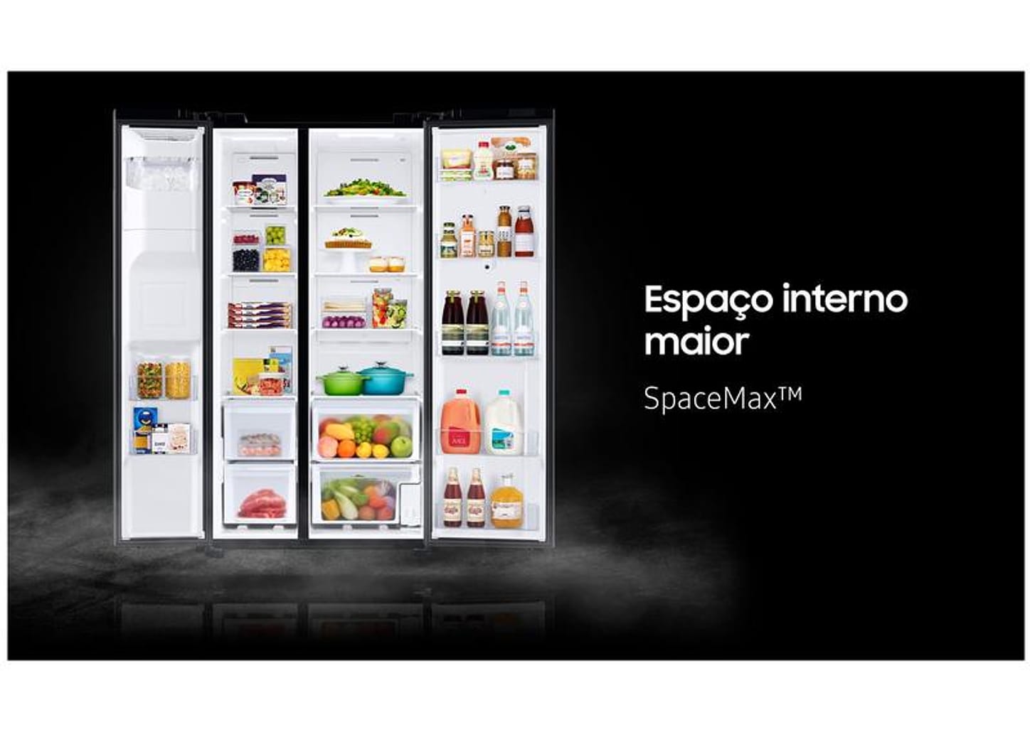 Geladeira/Refrigerador Samsung Smart Side by Side Black Inox 585L Family Hub RS58T5561