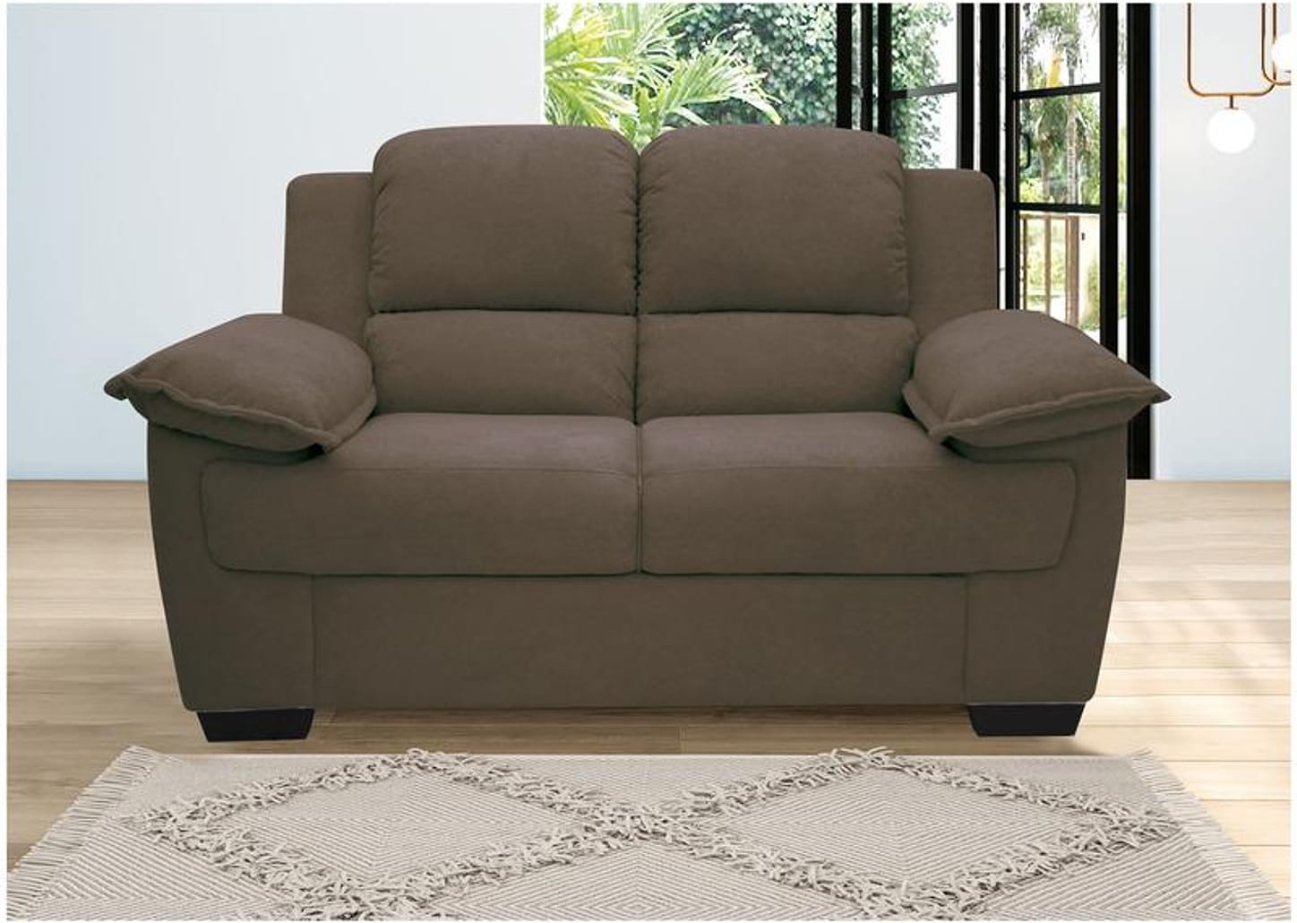 Sofá 2 Lugares Suede Carmel Linoforte