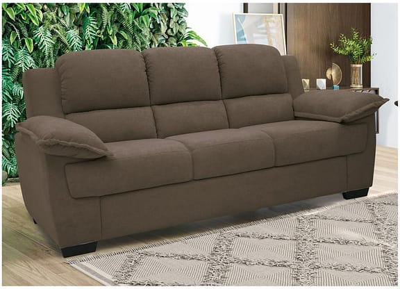 Sofá 3 Lugares Suede Carmel Linoforte