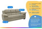 Sofá 3 Lugares Suede Carmel Linoforte