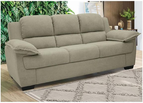 Sofá 3 Lugares Suede Carmel Linoforte