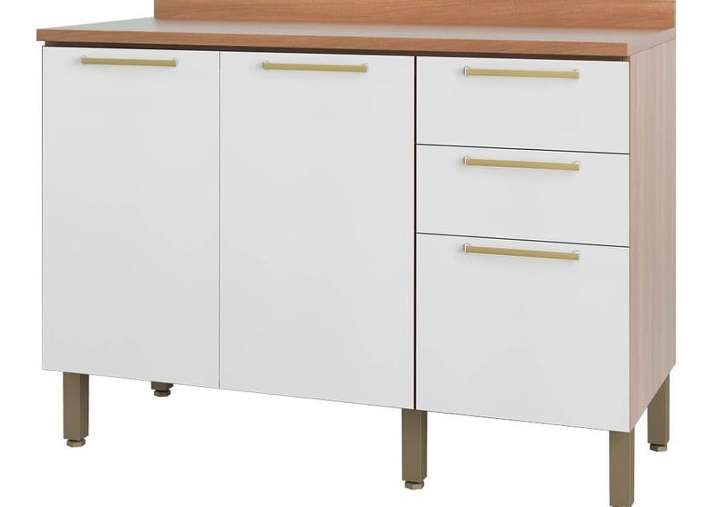 Balcão de Cozinha Telasul 2 Portas 3 Gavetas Sálvia