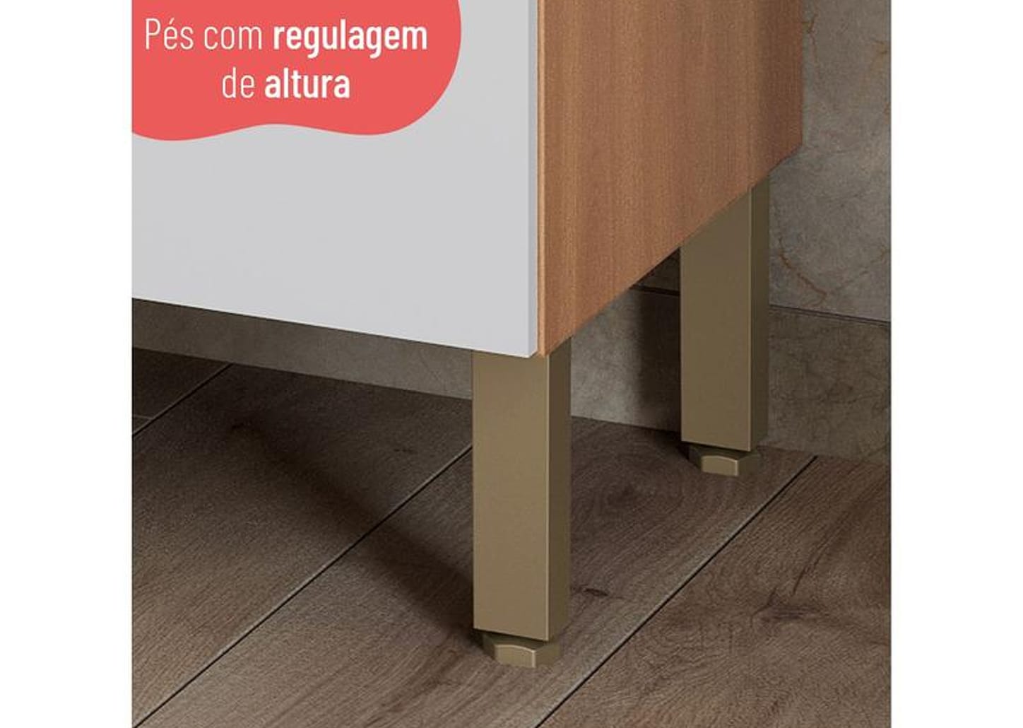 Balcão de Cozinha Telasul 2 Portas 3 Gavetas Sálvia