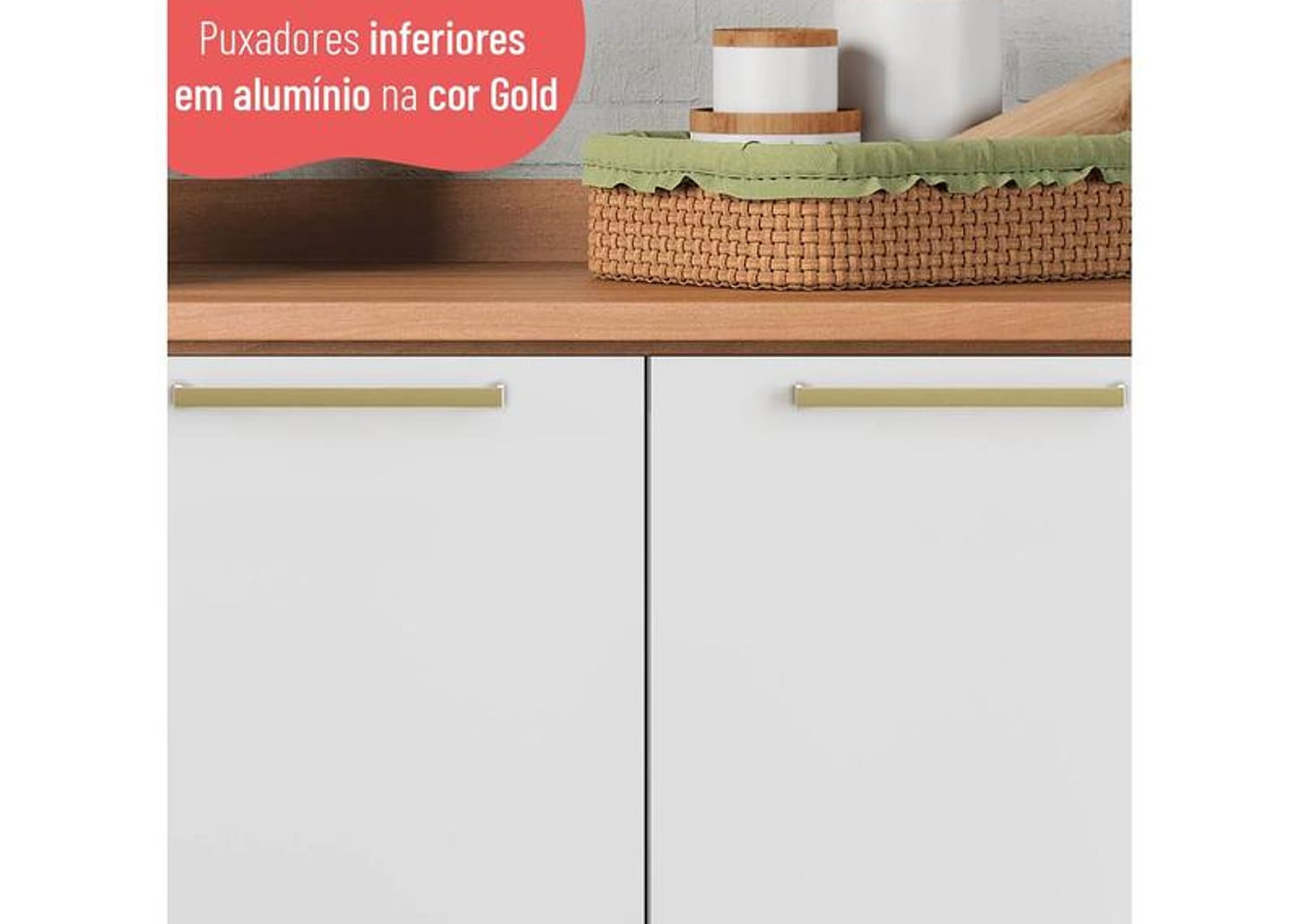 Balcão de Cozinha Telasul 2 Portas 3 Gavetas Sálvia