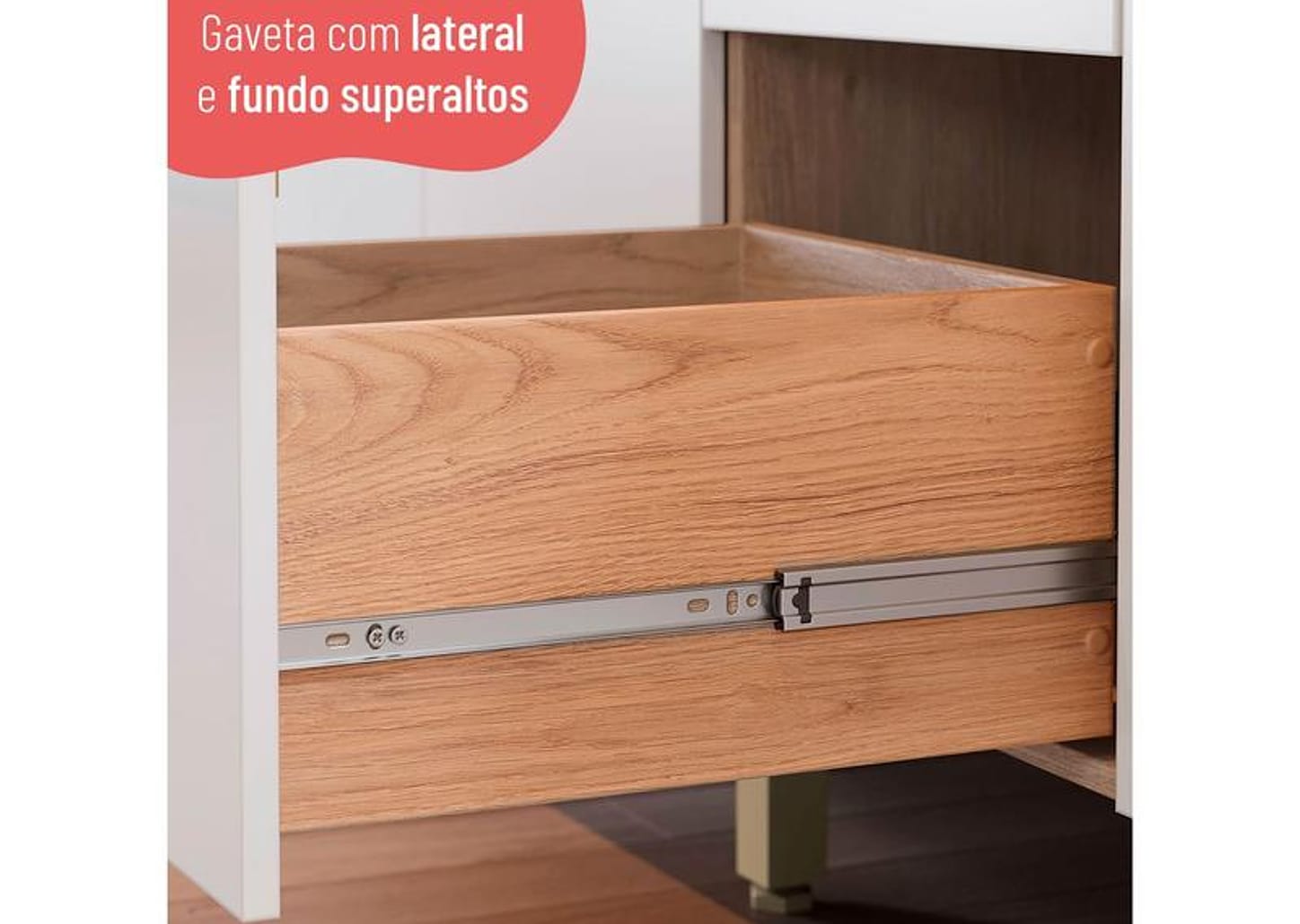 Balcão de Cozinha Telasul 2 Portas 3 Gavetas Sálvia