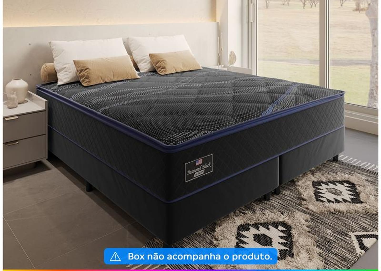 Colchão King Gazin de Molas Ensacadas 32x193x203cm Diamond Black