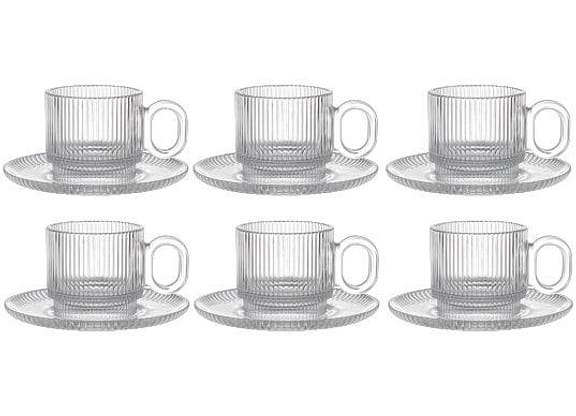 Jogo de Xícaras de Chá 170ml Haus Concept Canelado 6 Peças