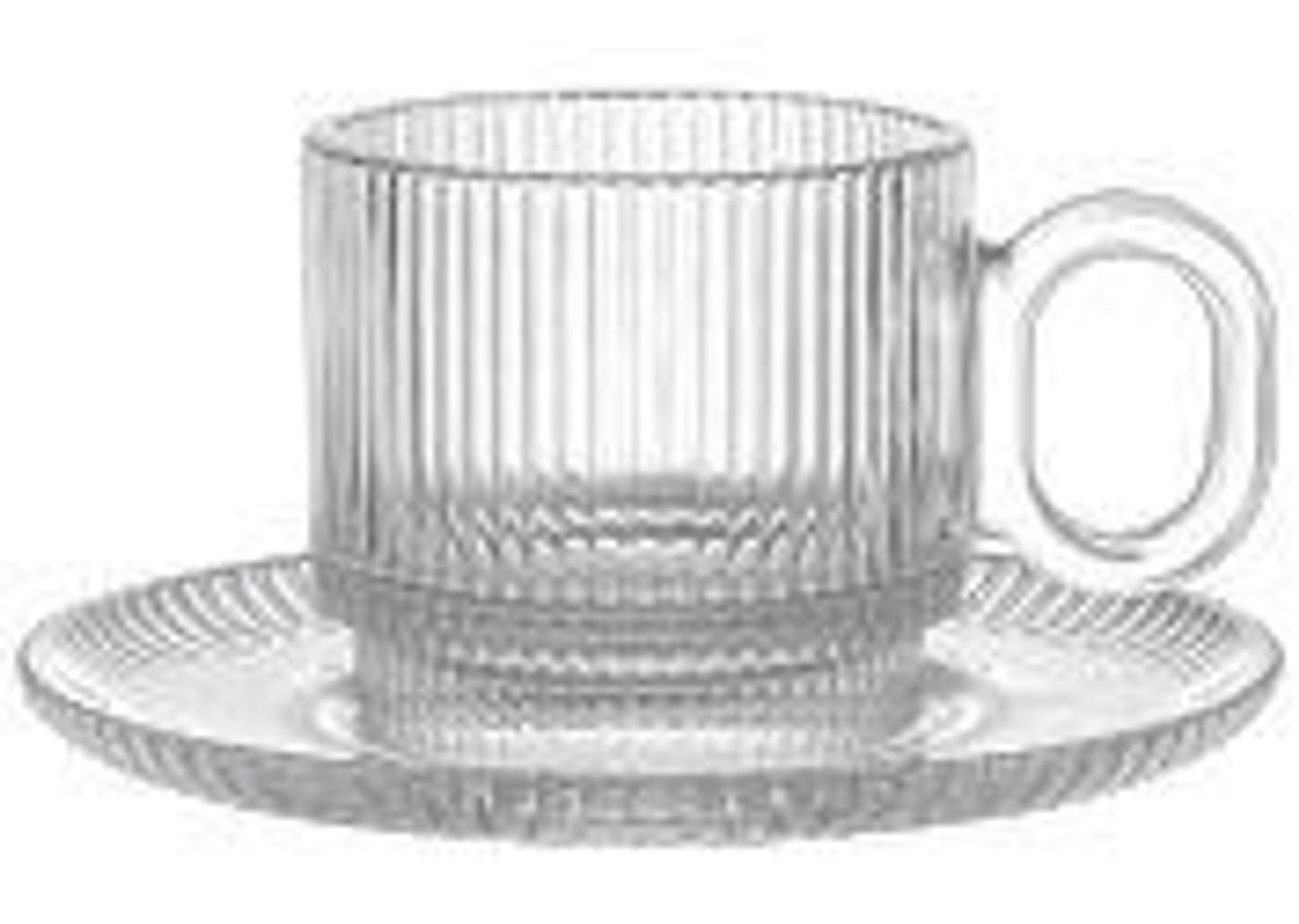 Jogo de Xícaras de Chá 170ml Haus Concept Canelado 6 Peças