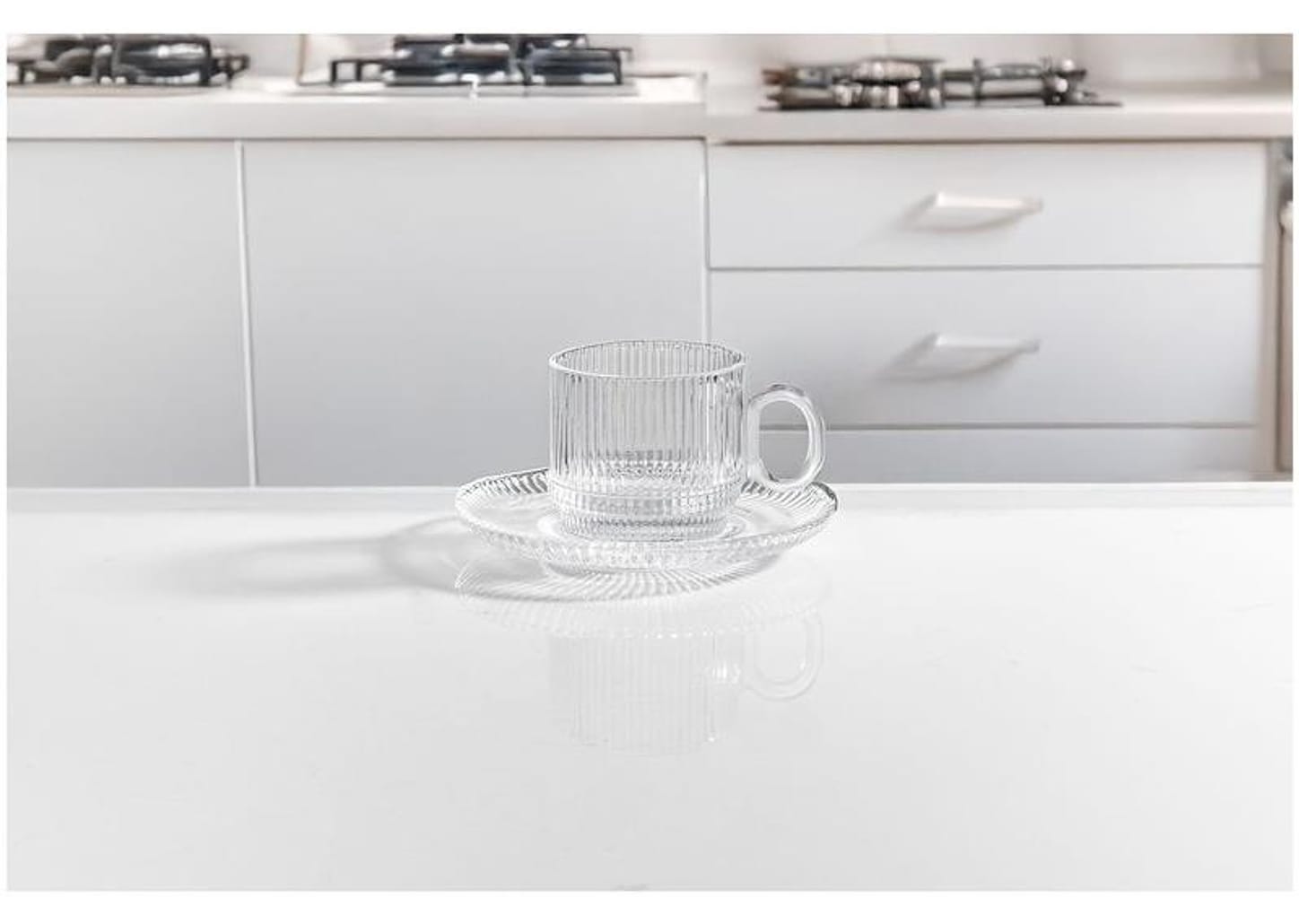 Jogo de Xícaras de Café 95ml Haus Concept Canelado 6 Peças