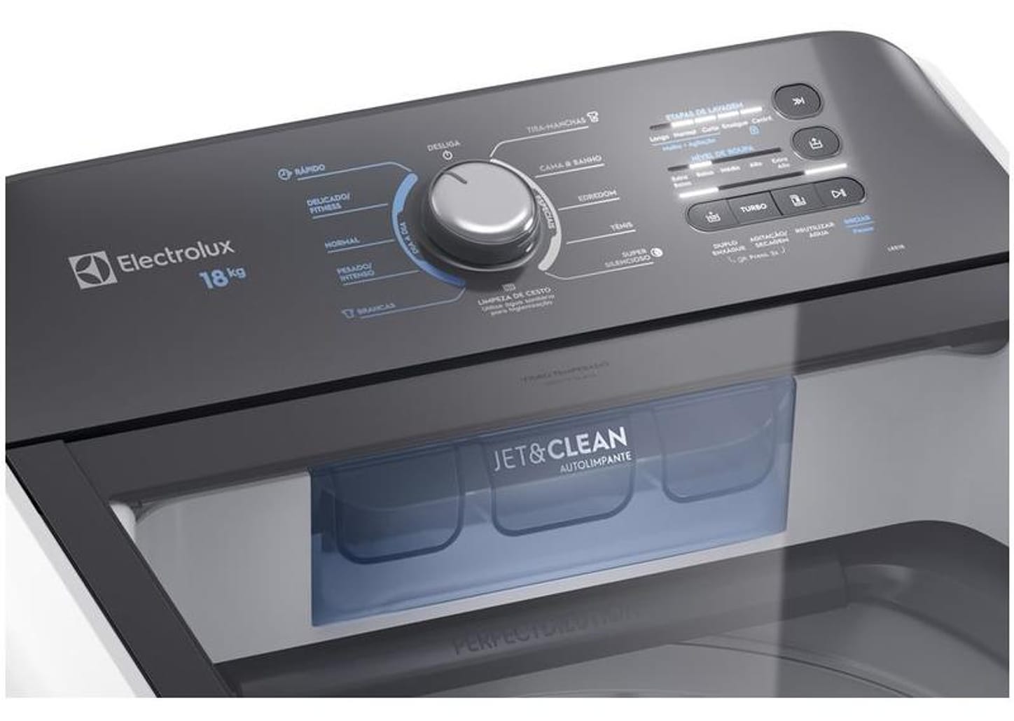 Lavadora de Roupas Electrolux 18kg Cesto Inox 11 Programas de Lavagem Branco Efficient LEE18