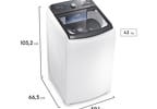 Lavadora de Roupas Electrolux 14,5kg Cesto Inox 11 Programas de Lavagem Branco Efficient LEE15