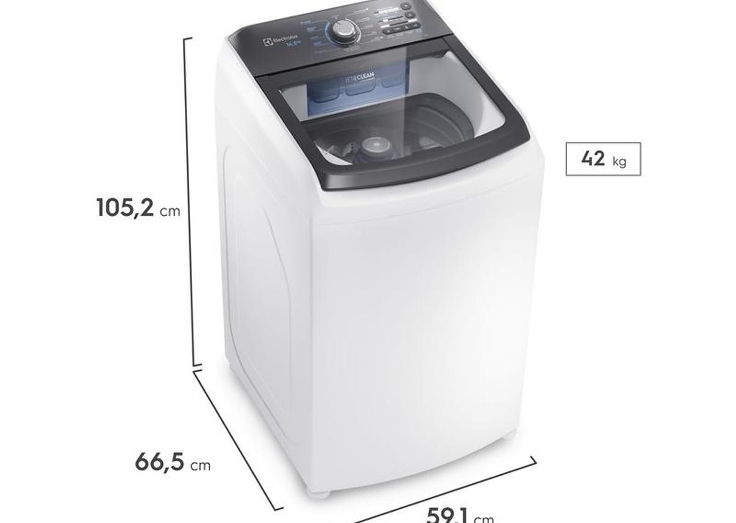 Lavadora de Roupas Electrolux 14,5kg Cesto Inox 11 Programas de Lavagem Branco Efficient LEE15