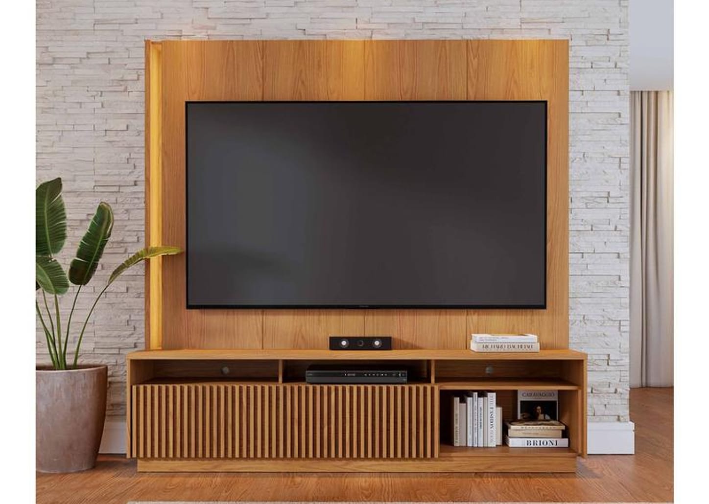 Estante Home para TV até 75" 2 Portas Colibri Jordão