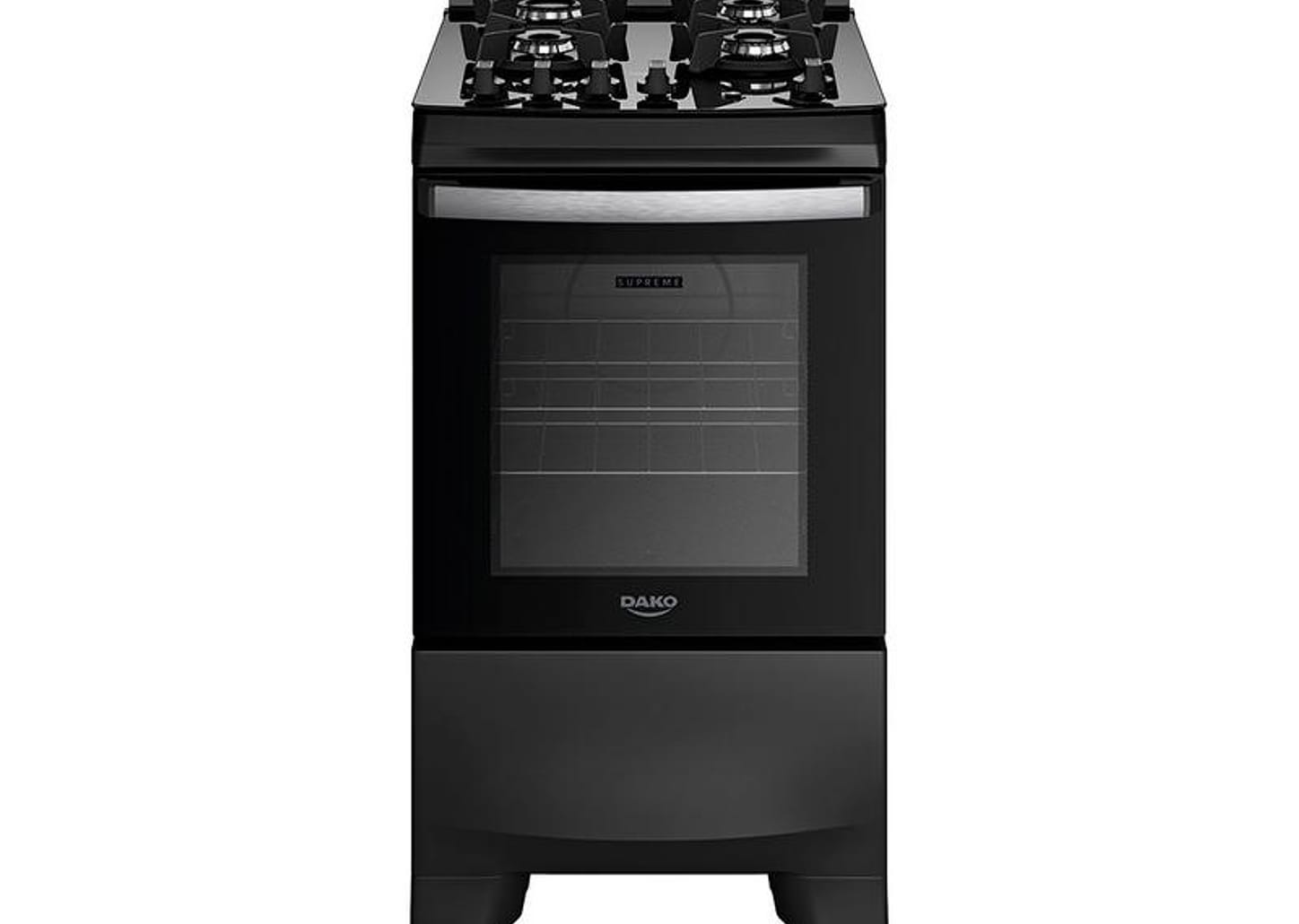 Fogão 4 Bocas Dako Preto Supreme Glass