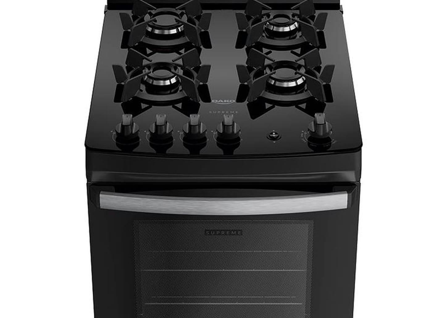 Fogão 4 Bocas Dako Preto Supreme Glass