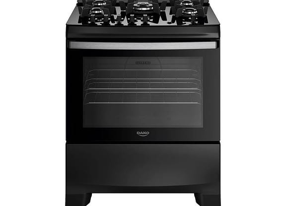 Fogão 5 Bocas Dako Preto Supreme Glass