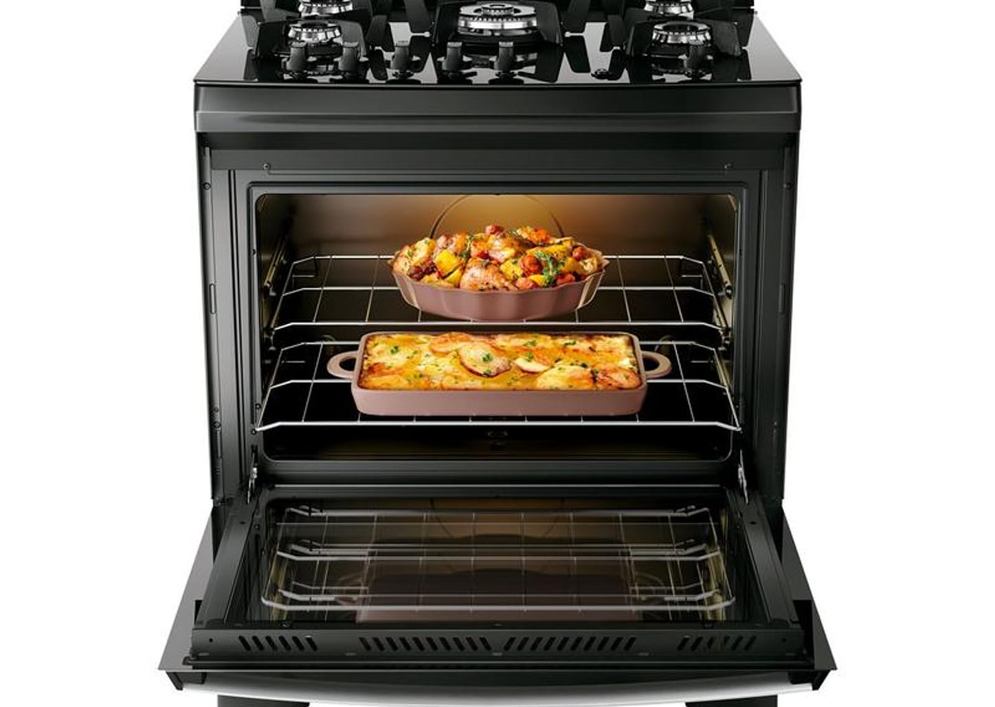 Fogão 5 Bocas Dako Preto Supreme Glass