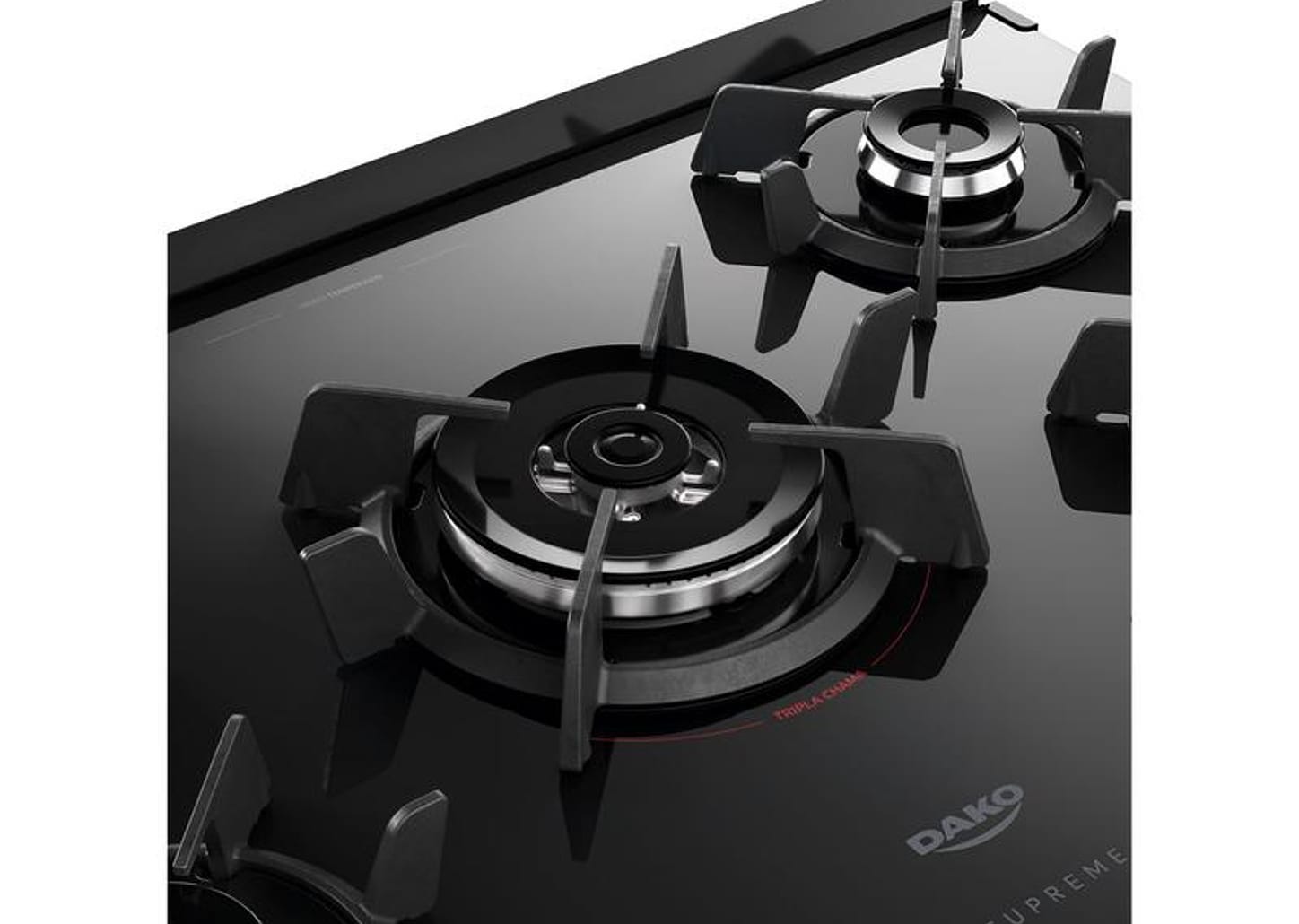 Fogão 5 Bocas Dako Preto Supreme Glass