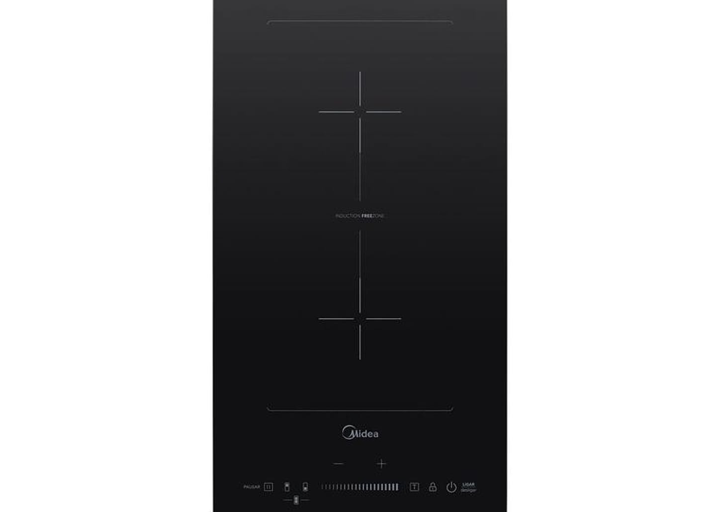 Cooktop 2 Bocas Elétrico Midea Touch Digital Preto Acendimento Automático CFBD22