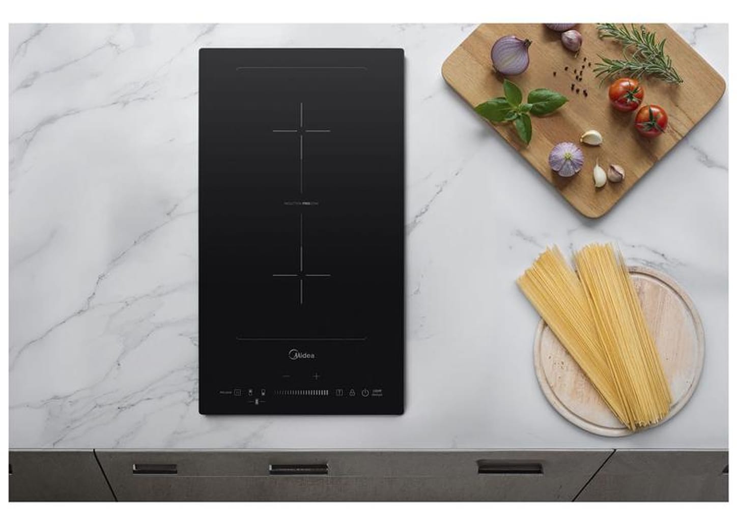 Cooktop 2 Bocas Elétrico Midea Touch Digital Preto Acendimento Automático CFBD22