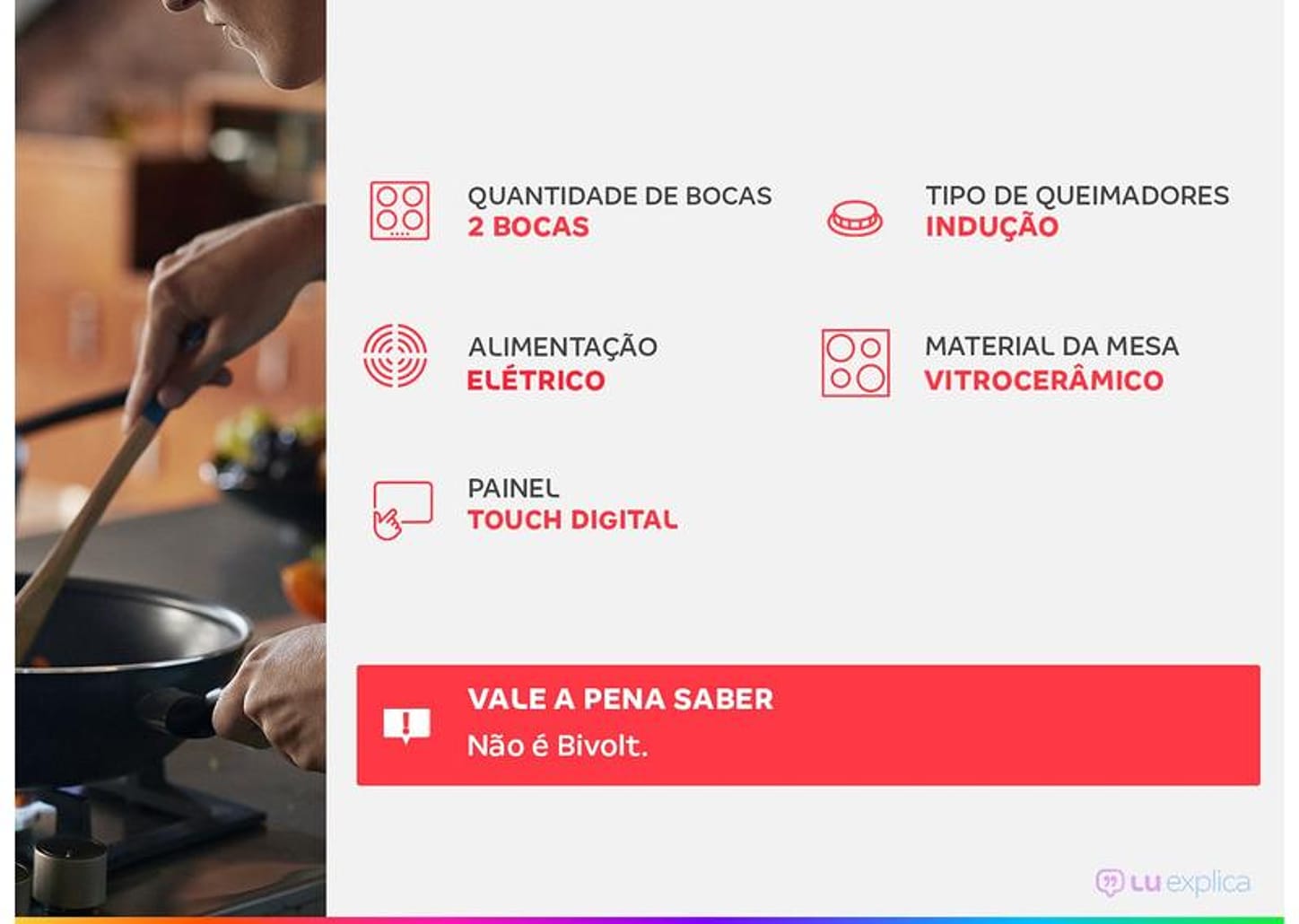 Cooktop 2 Bocas Elétrico Midea Touch Digital Preto Acendimento Automático CFBD22