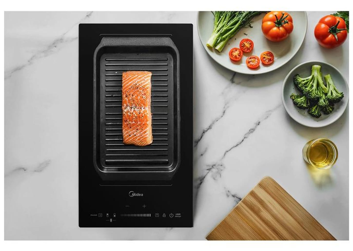 Cooktop 2 Bocas Elétrico Midea Touch Digital Preto Acendimento Automático CFBD22