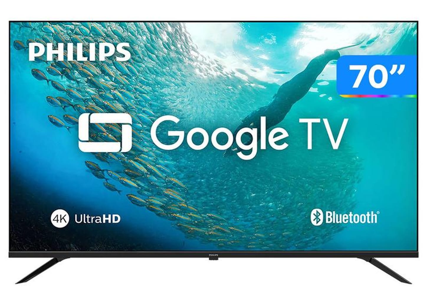 Smart TV 70" Philips 4K UHD DLED 70PUG7019/78 Google TV Quad Core Google Assistente 3 HDMI