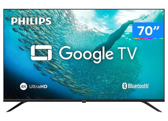 Smart TV 70" Philips 4K UHD DLED 70PUG7019/78 Google TV Quad Core Google Assistente 3 HDMI