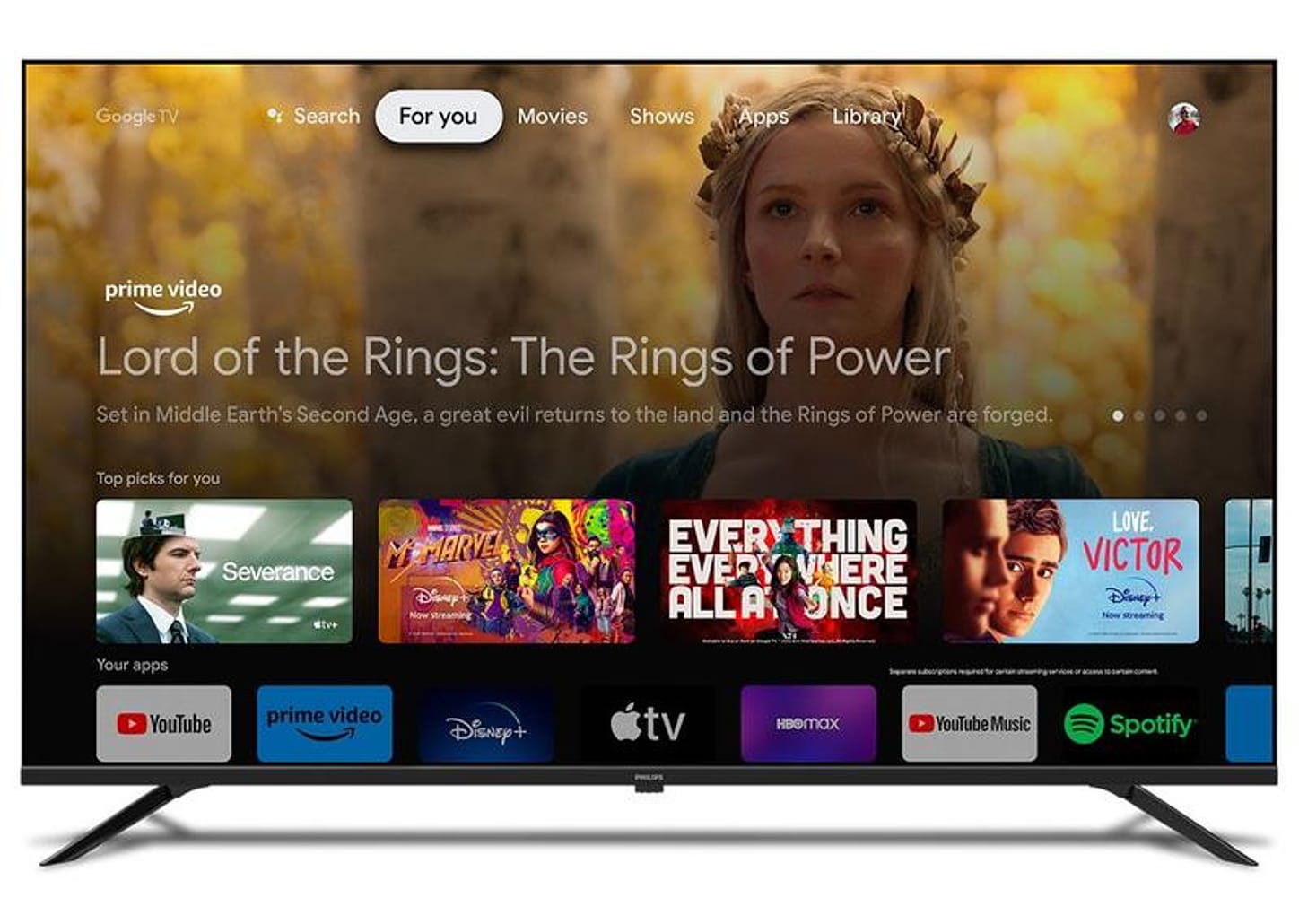 Smart TV 70" Philips 4K UHD DLED 70PUG7019/78 Google TV Quad Core Google Assistente 3 HDMI