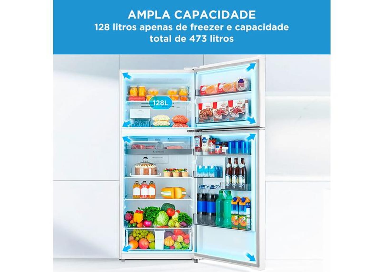 Geladeira/Refrigerador Midea Frost Free Duplex Branca 473L MD-RT611EVK013 Inverter
