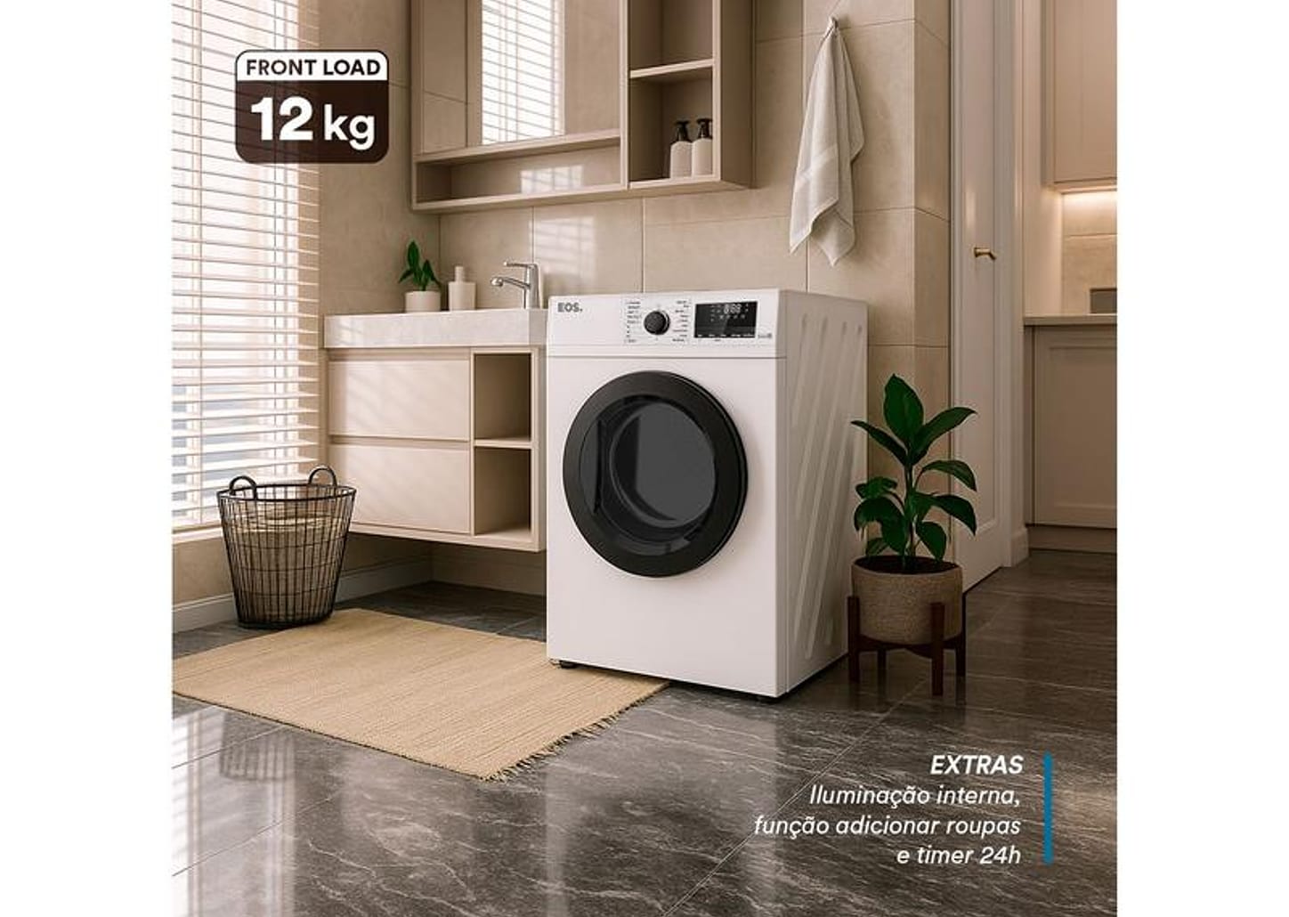 Secadora de Roupas de Piso EOS 12kg ESR211VB 15 Programas de Secagem