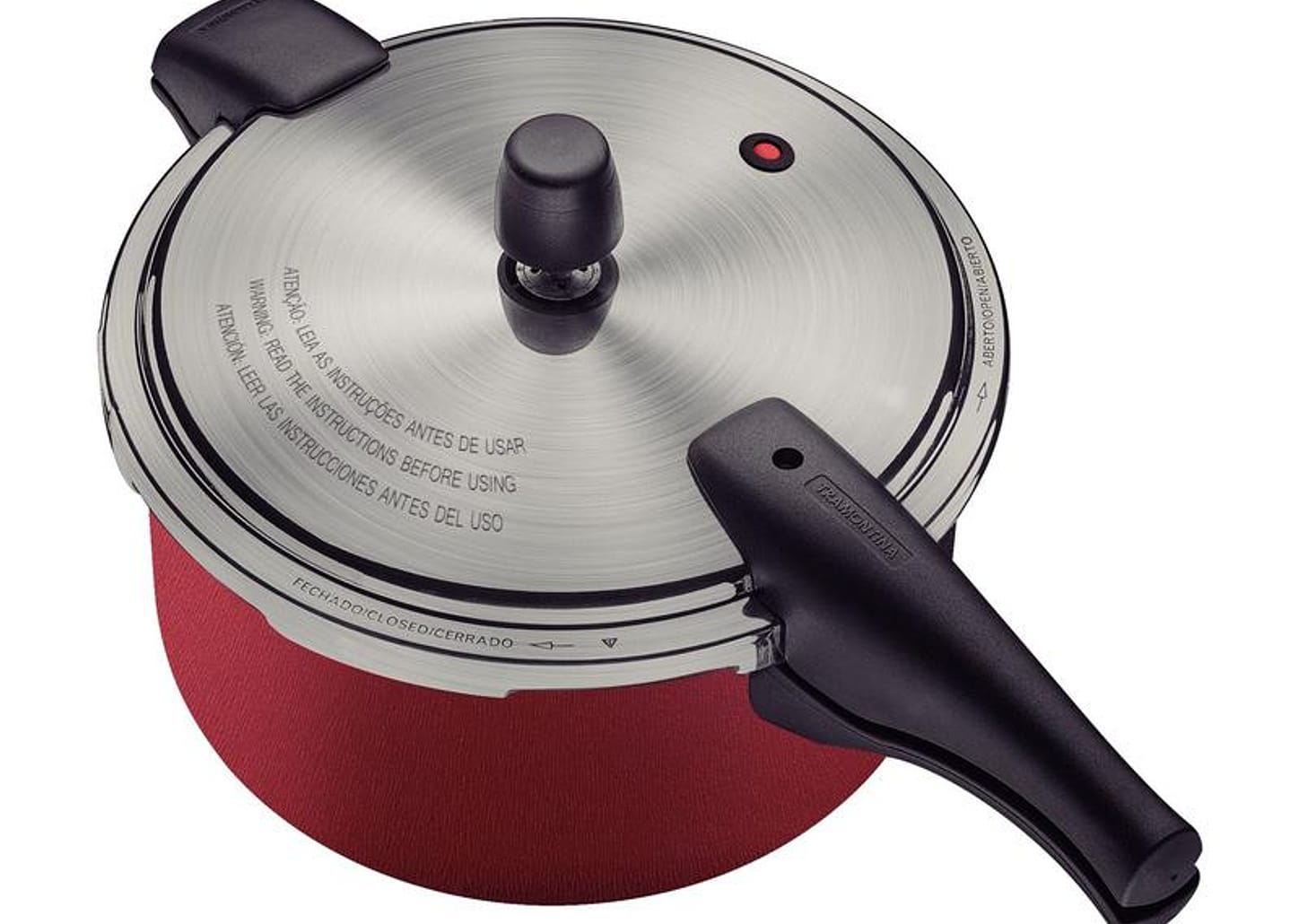 Panela de Pressão Tramontina Alumínio Antiaderente 6L Fechamento Externo Vermelho Vancouver Effect