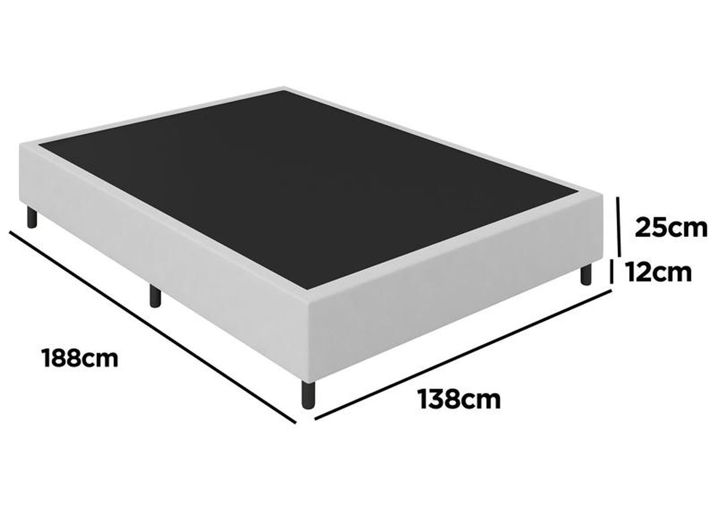 Base Cama Box Casal Prorelax 37x138x188cm Milão