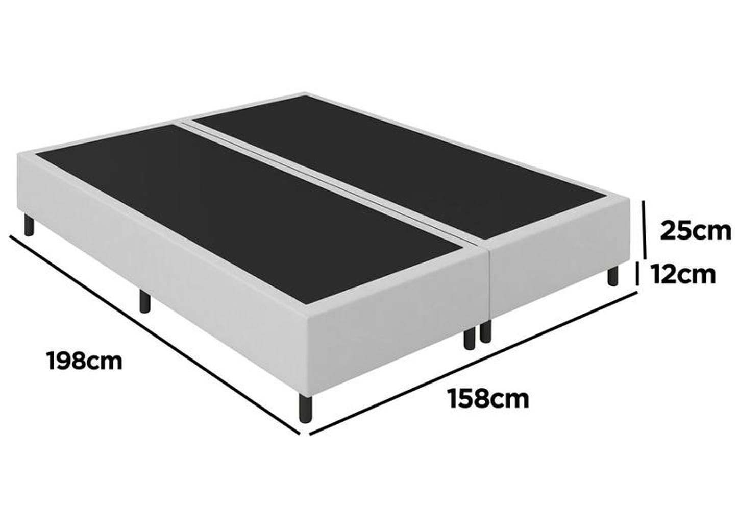 Base Cama Box Queen Prorelax Bipartida 37x158x198cm Milão