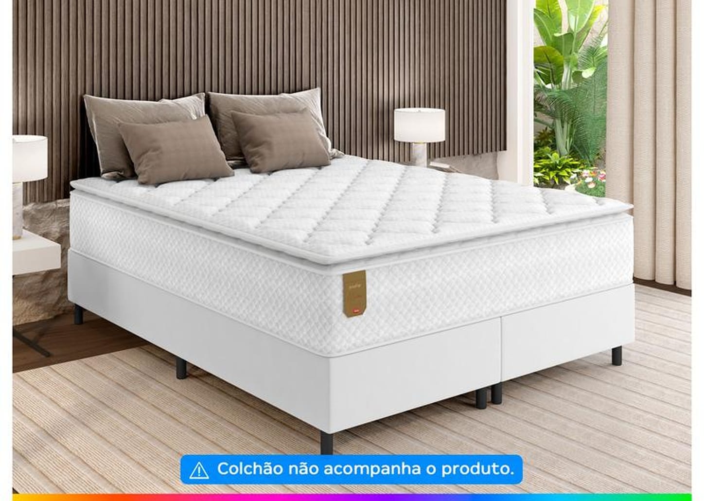 Base Cama Box Queen Prorelax Bipartida 37x158x198cm Milão