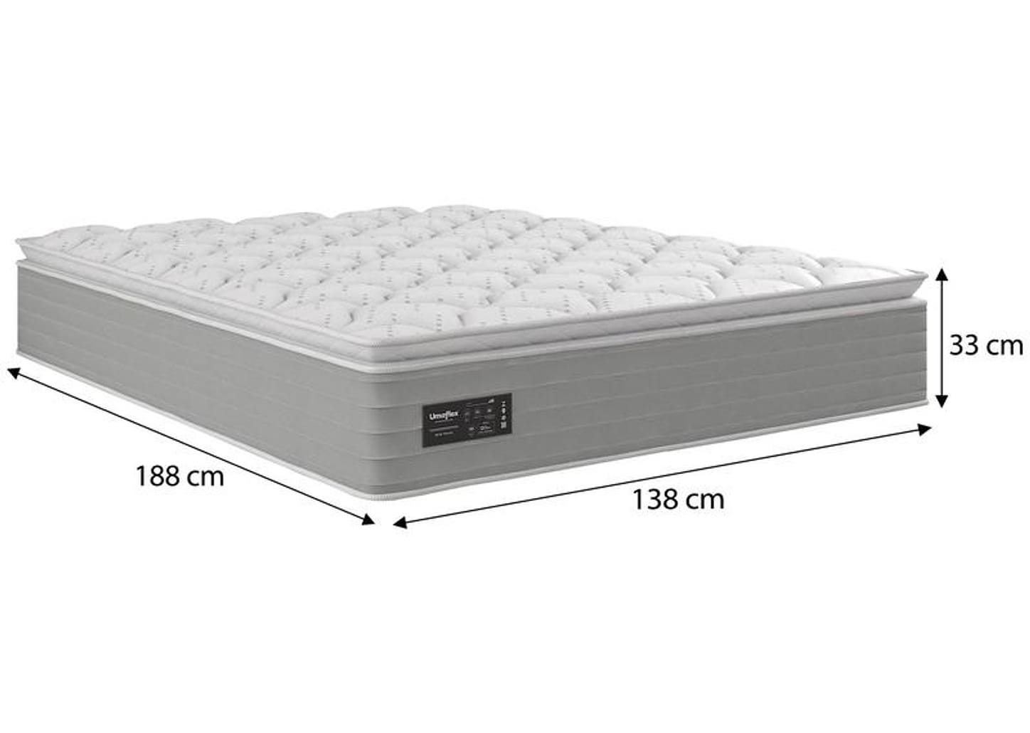 Colchão Casal Umaflex de Molas Ensacadas 33x138x188cm New Prada